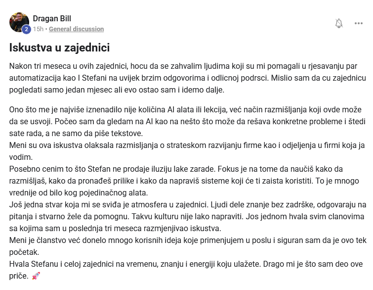 Dragan: članstvo mi je već donelo mnogo ideja koje primenjujem u poslu