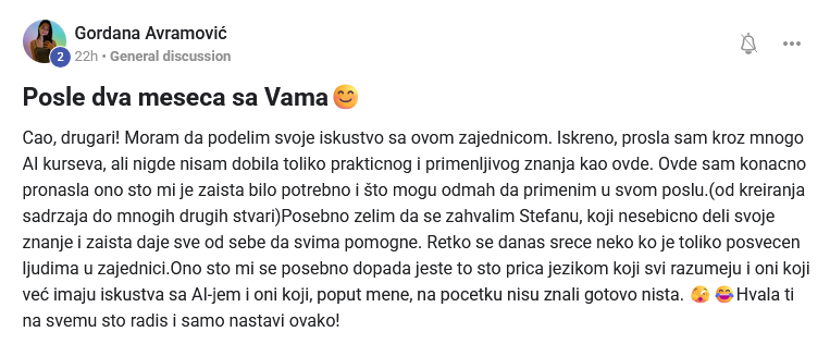Objava člana zajednice Sve o AI
