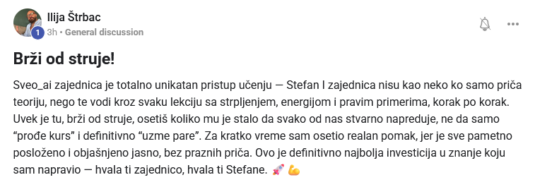 Ilija: najbolja investicija u znanje koju sam napravio