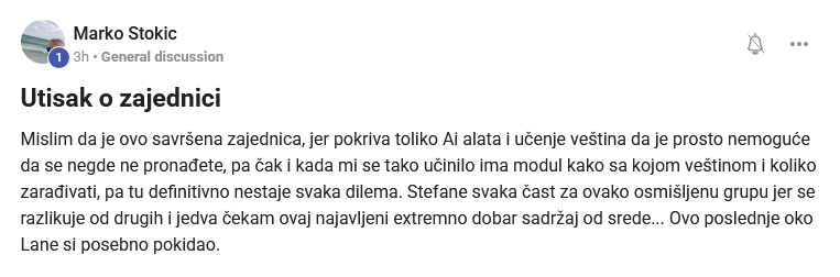 Objava člana zajednice Sve o AI