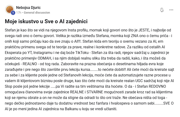Objava člana zajednice Sve o AI